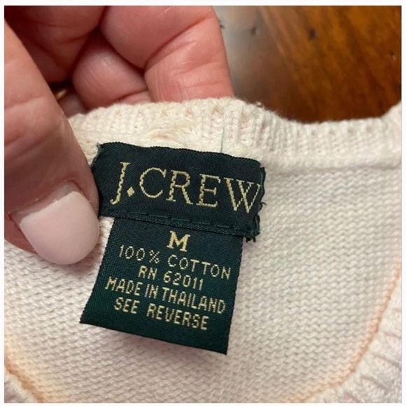Vintage J Crew Pale Pink Cotton Crew Neck Sweater; Short Sleeves; Perfect; Med - Picture 4 of 11